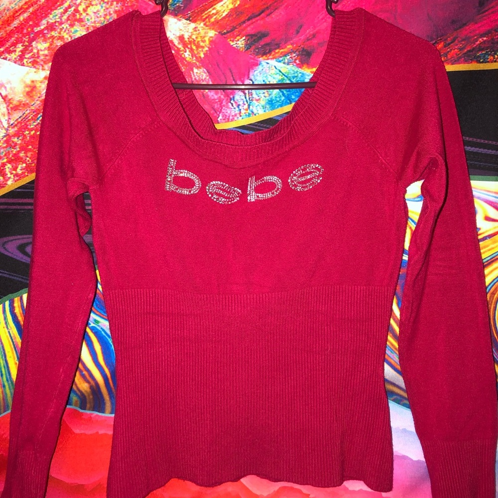 Hot pink off the shoulder long sleeve top